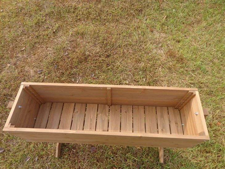 Wood Flower Plant Stand With Trellis